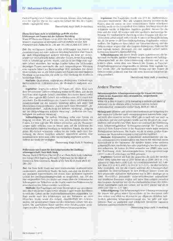 Vorschauseite 4: Hebammen-Literaturdienst