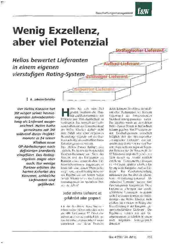 Vorschauseite 1: Wenig Exzellenz, aber viel Potenzial