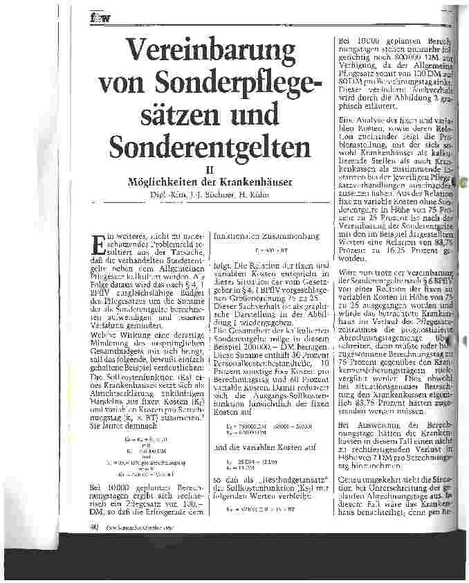 Vorschauseite 1: Vereinbarung von Sonderpflegesätzen und Sonderentgelten Möglichkeiten der Krankenhäuser