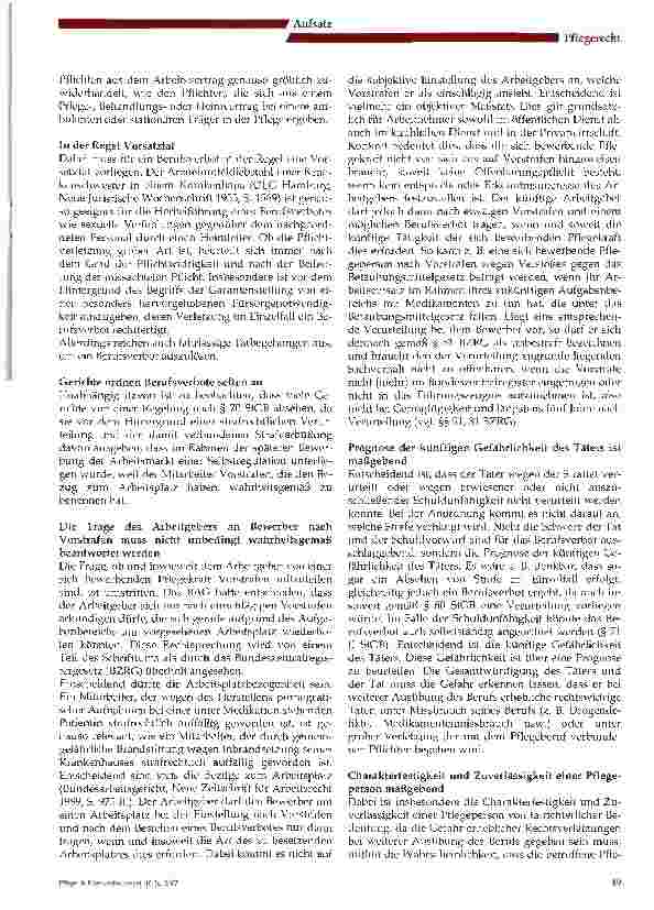 Vorschauseite 2: Das Berufsund Beschäftigungsverbot in der Pflege