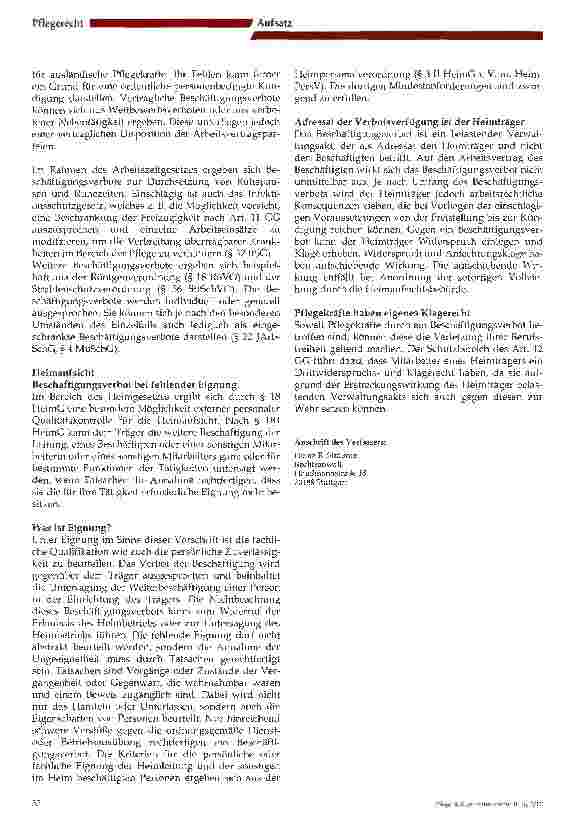 Vorschauseite 5: Das Berufsund Beschäftigungsverbot in der Pflege