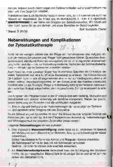 Vorschauseite 1: Nebenwirkungen und Komplikationen der Zytostatikatherapie