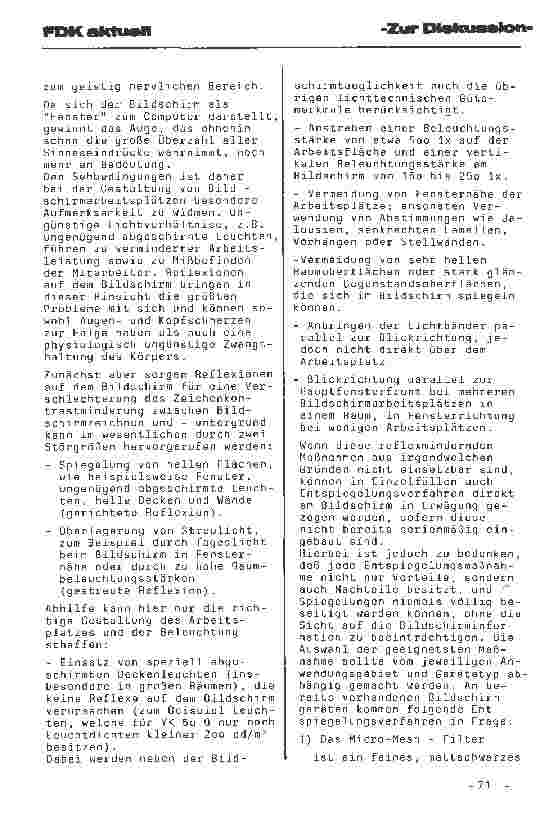 Vorschauseite 2: Aus der Arbeitswelt - Sehbedingungen am Bildschirmarbeitspaltz - Spiegelung dem Bildschirm