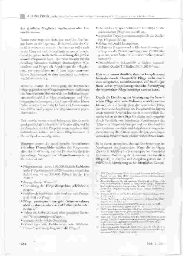 Vorschauseite 4: Wider den Gesetzesentwurf der Bayerischen Staatsregierung zur Errichtung einer Vereinigung der bayerischen Pflege (Pflegevereinigungsgesetz PfleVG)