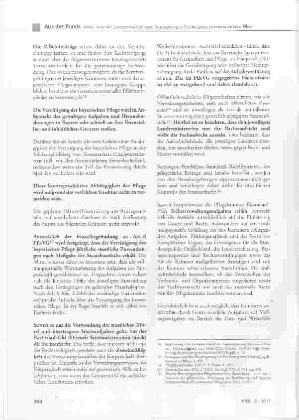 Vorschauseite 6: Wider den Gesetzesentwurf der Bayerischen Staatsregierung zur Errichtung einer Vereinigung der bayerischen Pflege (Pflegevereinigungsgesetz PfleVG)