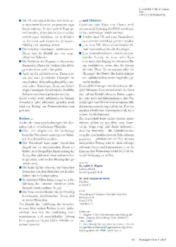 Vorschauseite 2: Versichertenkarte und Managed Care - eine verpasste Chance?