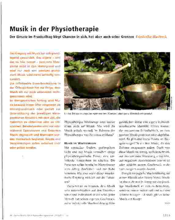Vorschauseite 1: Musik in der Physiotherapie