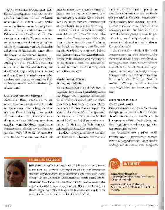 Vorschauseite 2: Musik in der Physiotherapie