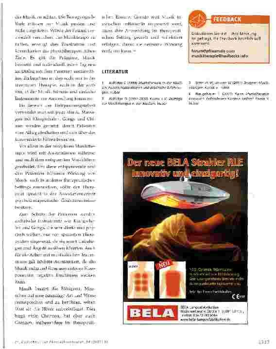Vorschauseite 3: Musik in der Physiotherapie