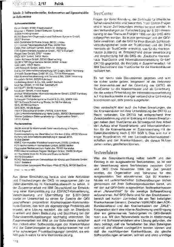 Vorschauseite 4: Datenübermittlung zwischen Krankenhäusern und Krankenkassen nach § 301 SGB V Aktueller Stand und erste Bewertung