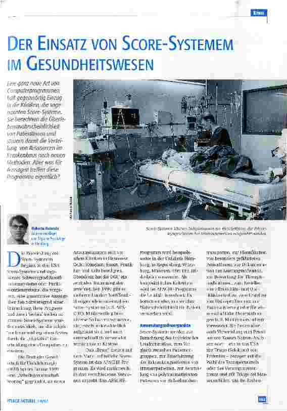 Vorschauseite 1: Der Einsatz von Score-Systemen im Gesundheitswesen