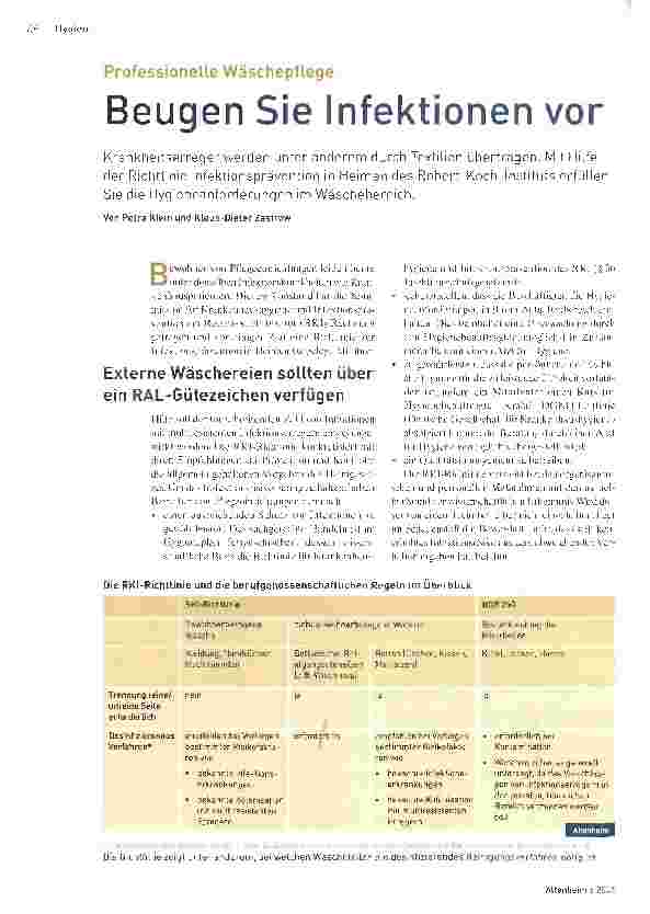Vorschauseite 1: Beugen Sie Infektionen vor
