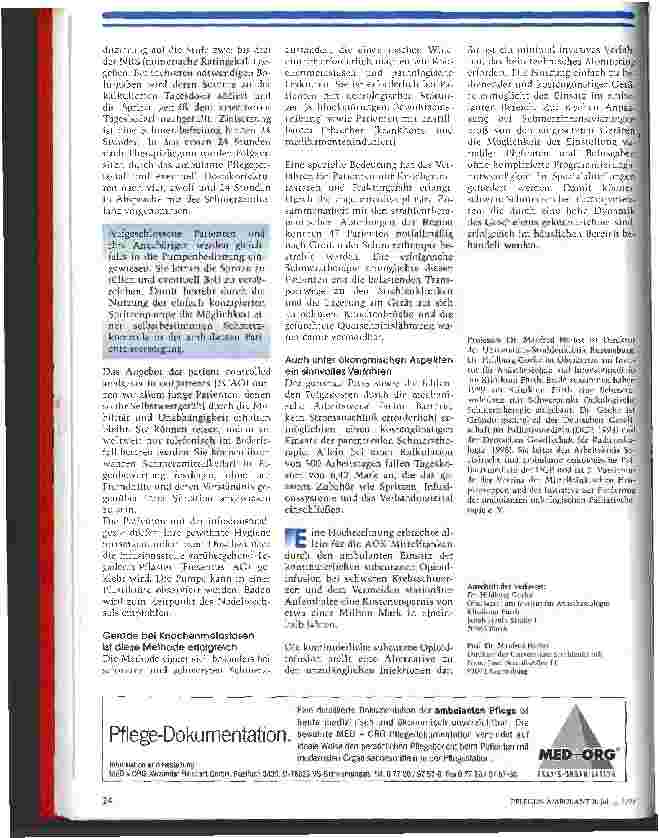 Vorschauseite 3: Trotz schwerster Schmerzen zu Hause leben Vorteile der Schmerzbehandlung mit der kontinuierlichen subcutanen Opioidinfusion