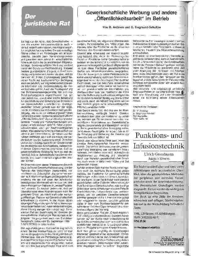 Vorschauseite 1: Gewerkschaftliche Werbung und andere Öffentlichkeitsarbeit im Betrieb