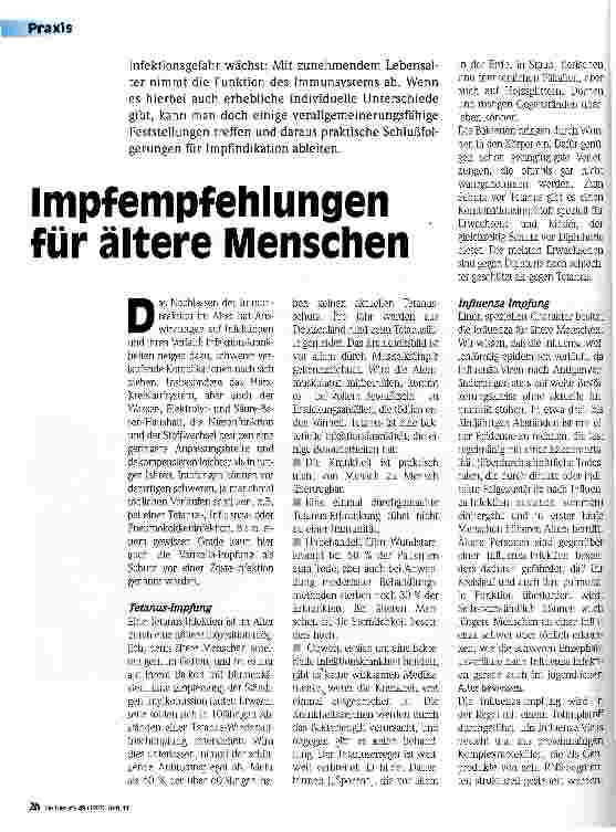Vorschauseite 1: Impfempfehlungen für ältere Menschen