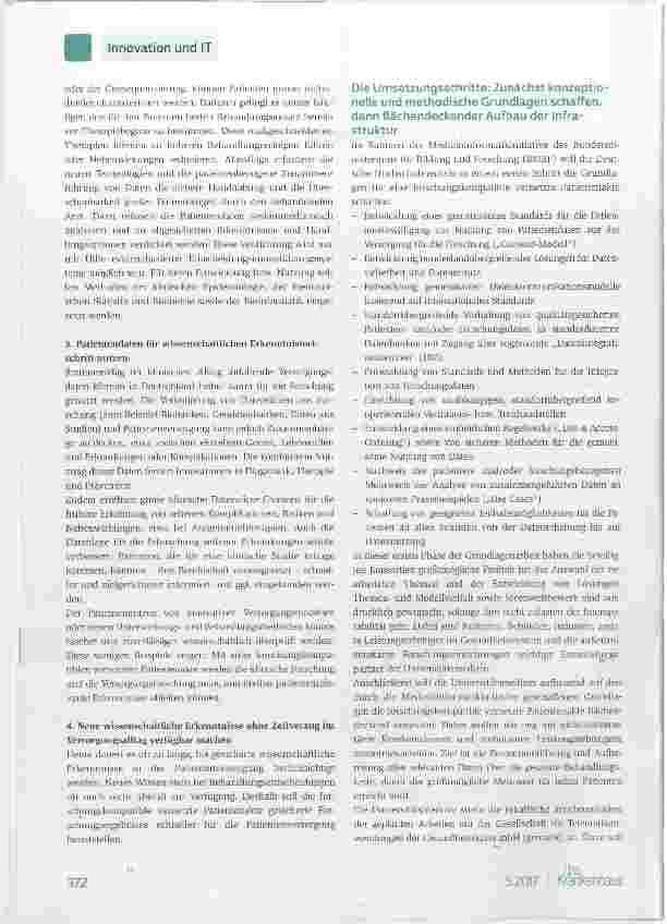 Vorschauseite 2: Vernetzte Patientenakte „Eine Initiative der Universitätsmedizin