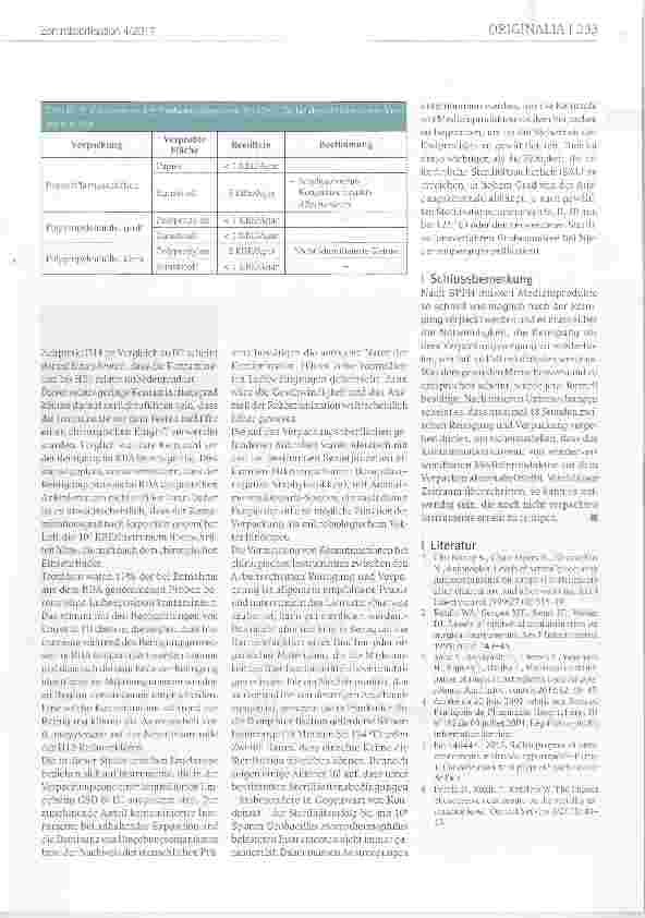 Vorschauseite 3: Zeit bis zur mikrobiologischen Rekontamination von chirurgischen Instrumenten nach Reinigung in einem Reinigungsund Desinfektionsautomaten (RDA)
