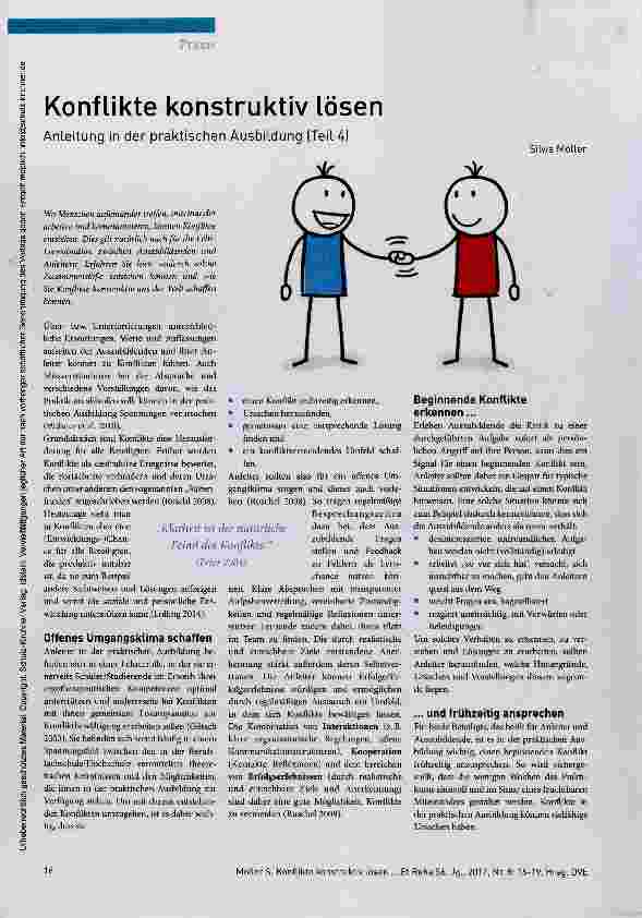 Vorschauseite 1: Konflikte konstruktiv lösen Anleitung in der praktischen Ausbildung (Teil 4)