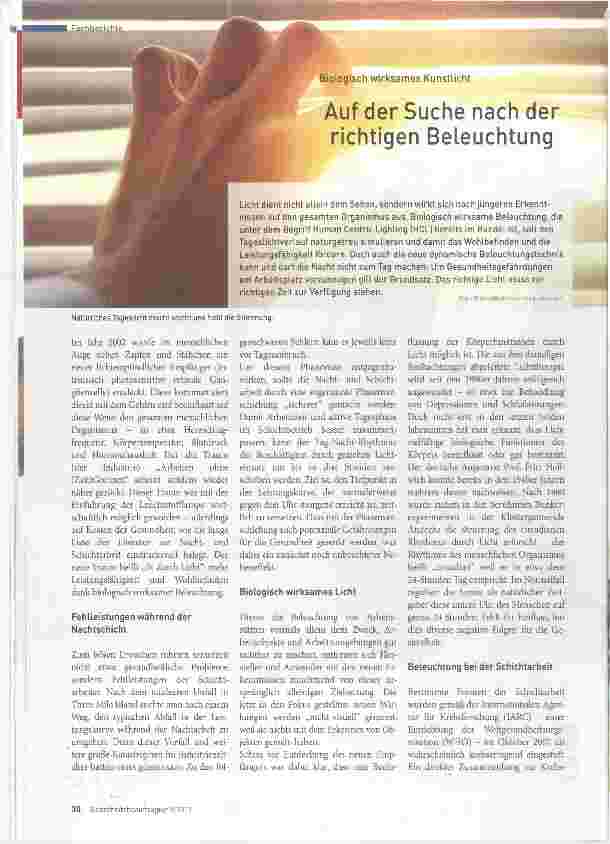 Vorschauseite 1: Auf der Suche nach der richtigen Beleuchtung