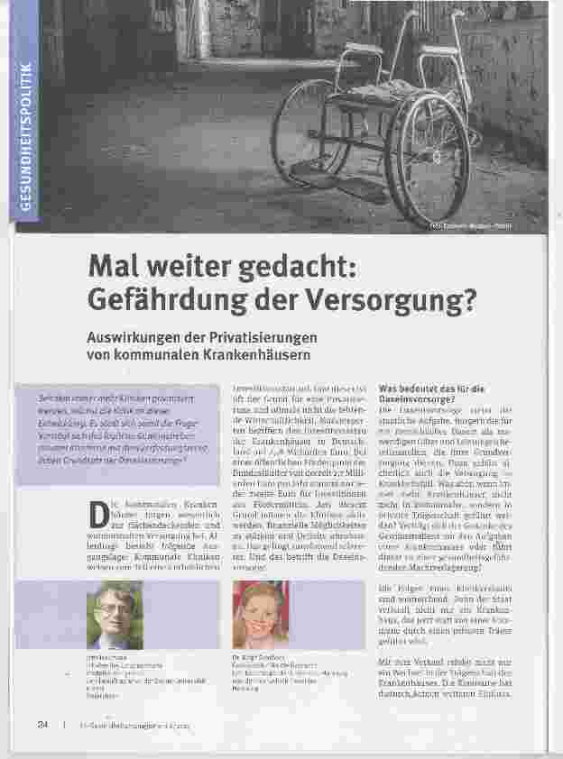 Vorschauseite 1: Mal weiter gedacht: Gefährdung der Versorgung?