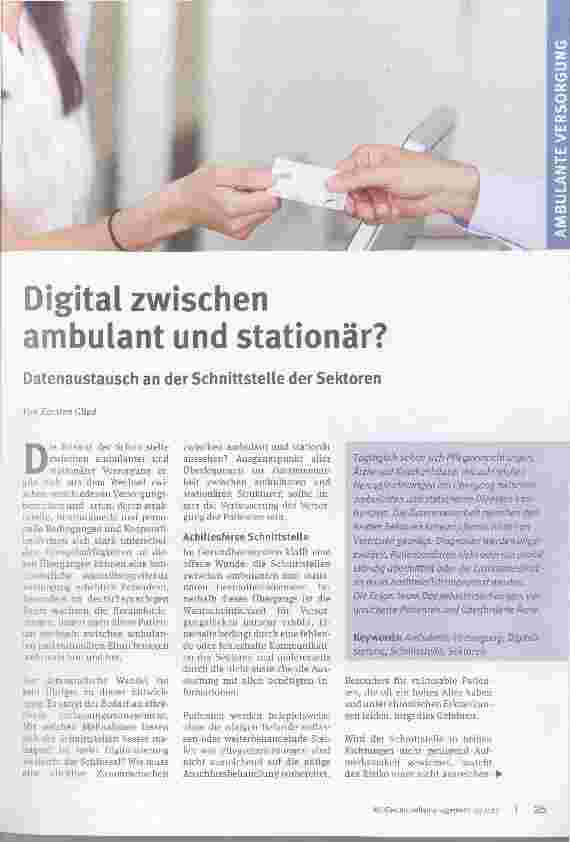 Vorschauseite 1: Digital zwischen ambulant und stationär?