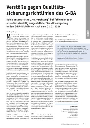 Vorschauseite 1: Verstöße gegen Qualitätssicherungsrichtlinien des G-BA