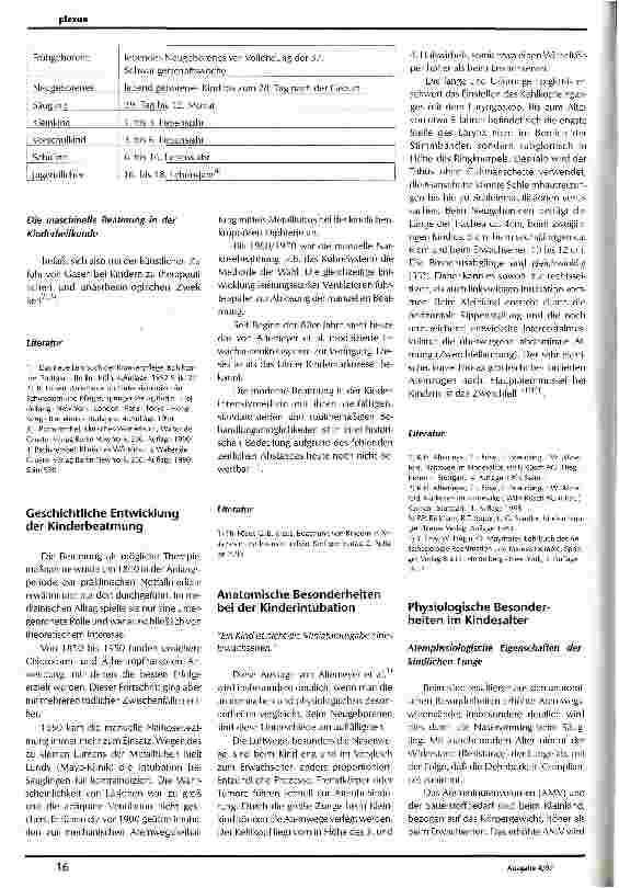 Vorschauseite 2: Aspekte spezieller Pflege bei der Überwachung des beatmeten Kindes