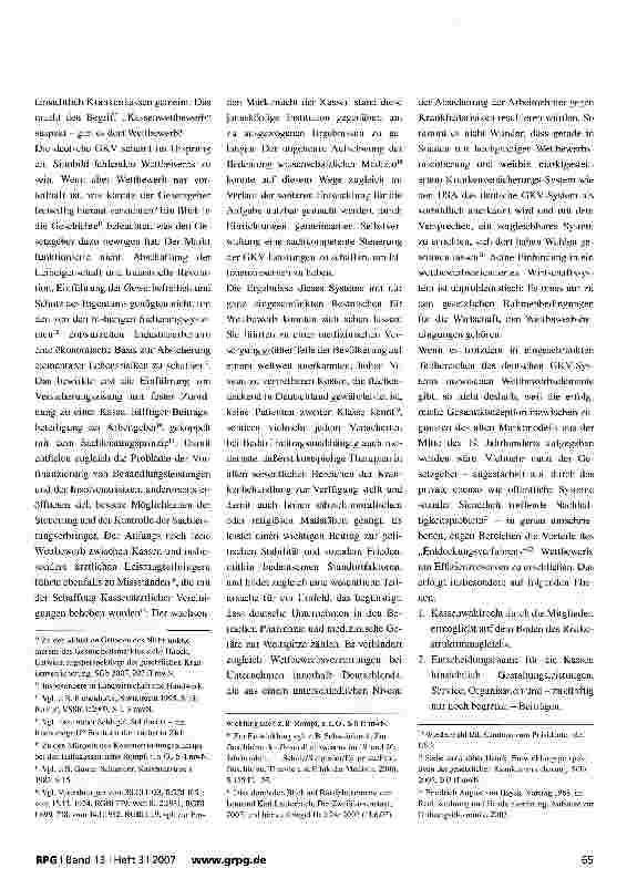 Vorschauseite 2: Sozialgericht als Ort für einen geregelten Kassenwettbewerb?