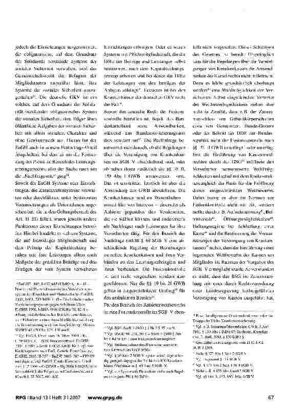 Vorschauseite 4: Sozialgericht als Ort für einen geregelten Kassenwettbewerb?