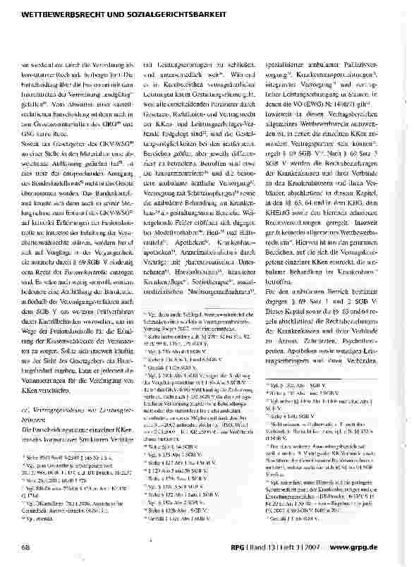 Vorschauseite 5: Sozialgericht als Ort für einen geregelten Kassenwettbewerb?