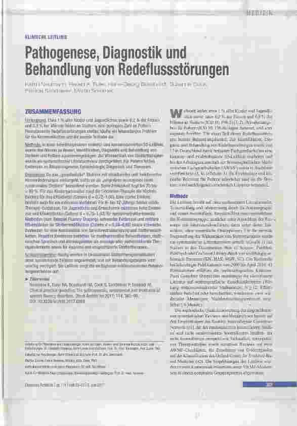 Vorschauseite 1: Pathogenese, Diagnostik und Behandiung von Redeflussstörungen