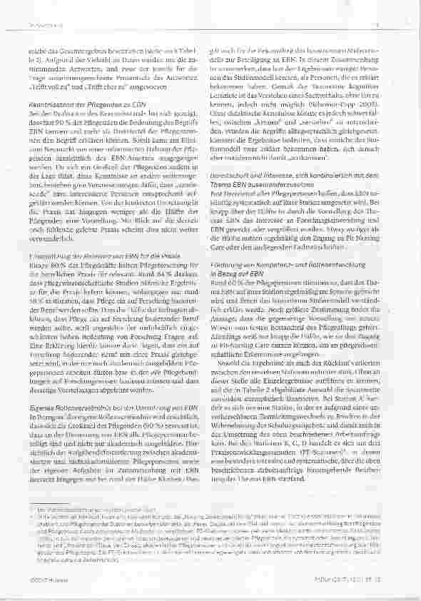 Vorschauseite 5: Auf dem Weg zu einer EBNfördernden Haltung Erste Schritte zur Implementierung einer Evidencebasierten Pfiegepraxis