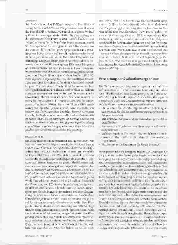 Vorschauseite 6: Auf dem Weg zu einer EBNfördernden Haltung Erste Schritte zur Implementierung einer Evidencebasierten Pfiegepraxis