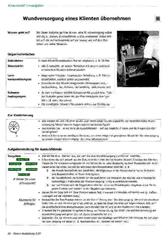 Vorschauseite 1: Wundversorgung eines Klienten übernehmen