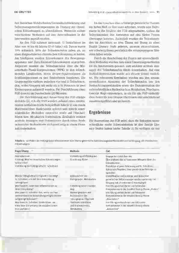 Vorschauseite 2: Gesundheitskompetenz im Alter fördern Partizipative Interventionsentwicklung im Projekt „Gewinn“