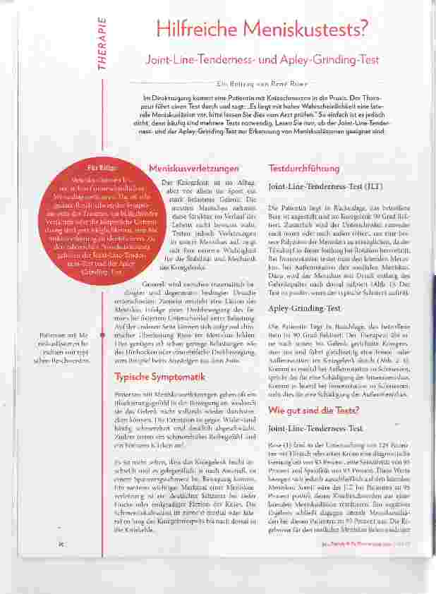 Vorschauseite 1: Hilfreiche Meniskustests?