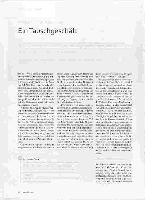 Vorschauseite 1: Ein Tauschgeschäft