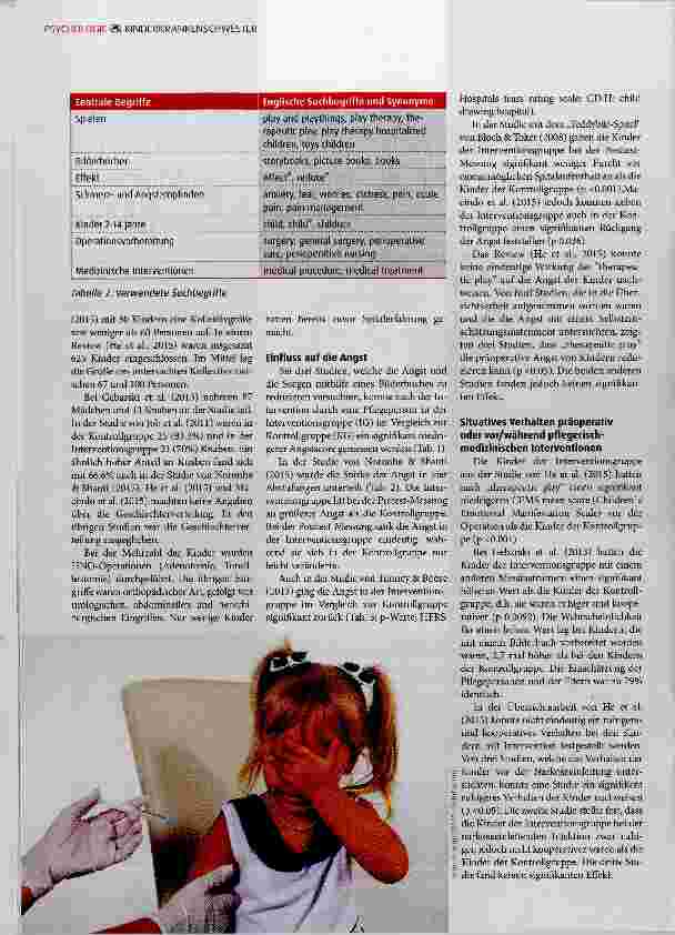 Vorschauseite 3: Spielen bzw. Bilderbücher als pflegerische Intervention zur Angstund Schmerzreduktion beim hospitalisierten Kind