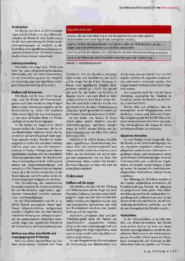 Vorschauseite 4: Spielen bzw. Bilderbücher als pflegerische Intervention zur Angstund Schmerzreduktion beim hospitalisierten Kind