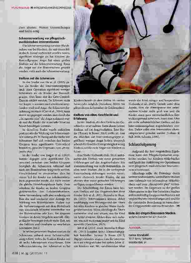 Vorschauseite 5: Spielen bzw. Bilderbücher als pflegerische Intervention zur Angstund Schmerzreduktion beim hospitalisierten Kind