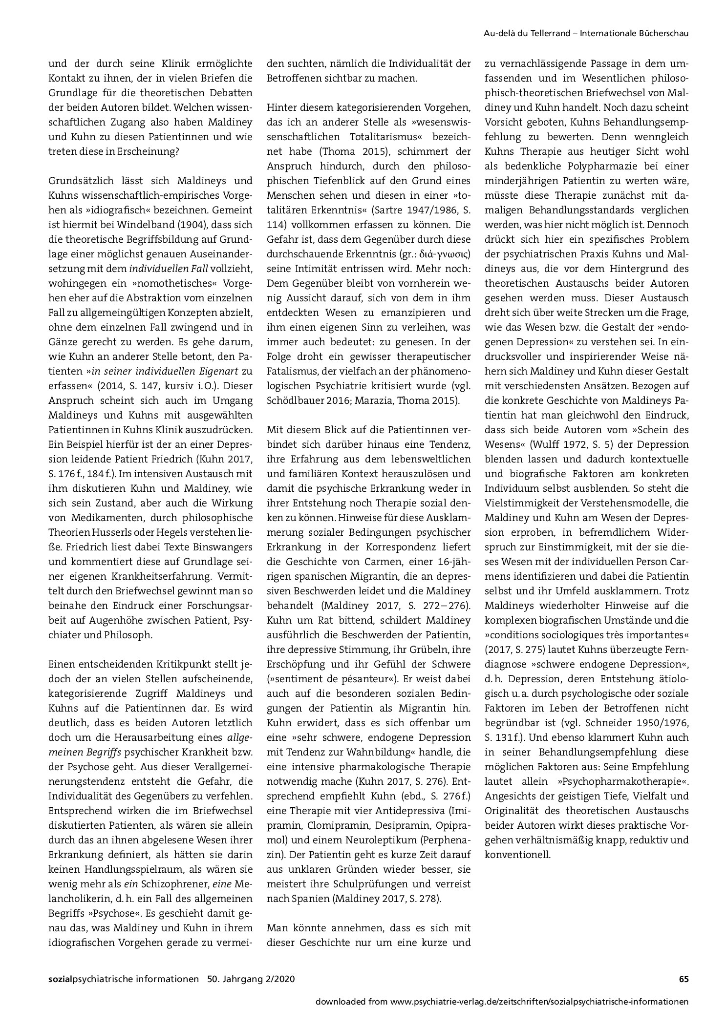 Vorschauseite 2: Au-delà du Tellerrand – Internationale Bücherschau: Zur Korrespondenz zwischen Roland Kuhn und Henri Maldiney