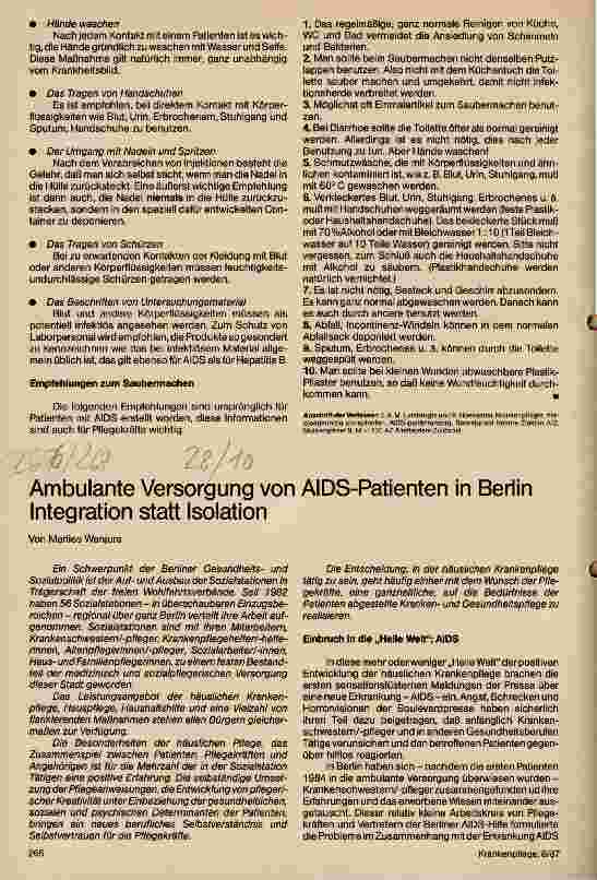 Vorschauseite 1: Ambulante Versorgung von AIDS-Patienten in Berlin, Integration statt