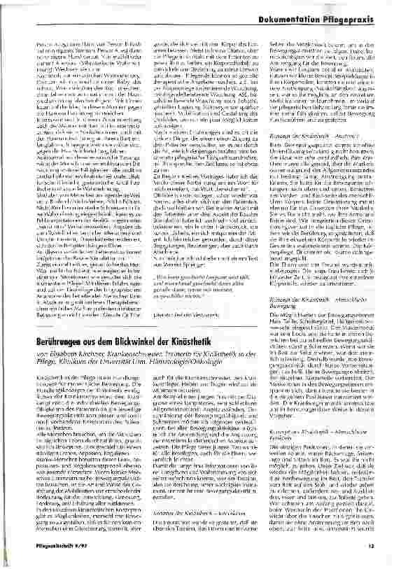 Vorschauseite 1: Berührungen aus dem Blickwinkel der Kinästhetik