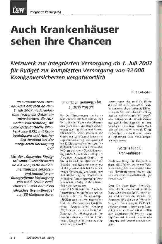 Vorschauseite 1: Auch Krankenhäuser sehen ihre Chancen