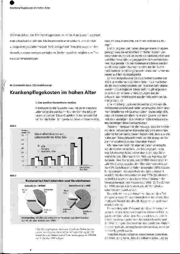 Vorschauseite 1: Krankenpflegekosten im hohen Alter