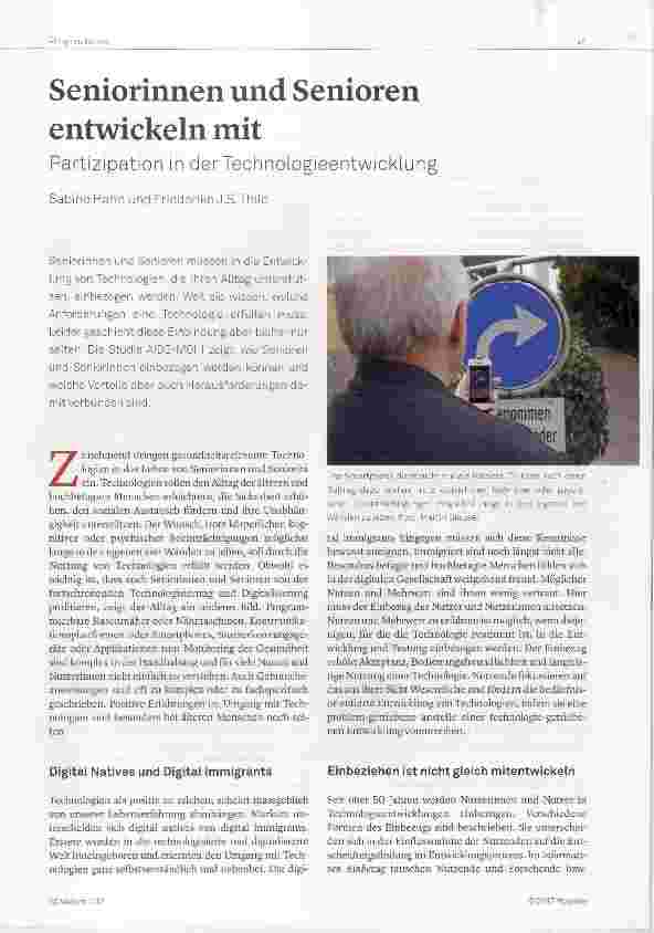 Vorschauseite 1: Seniorinnen und Senioren entwickeln mit