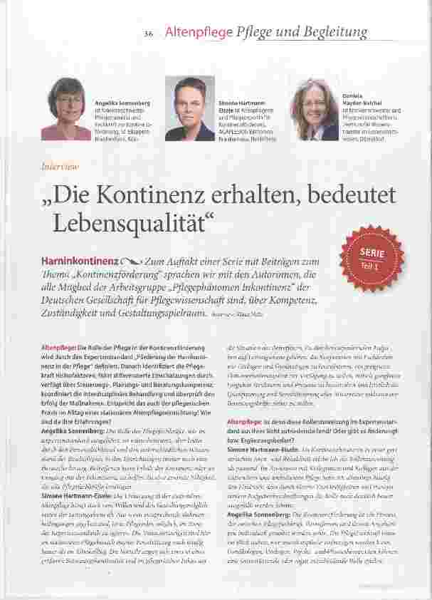 Vorschauseite 1: Die Kontinenz erhalten, bedeutet Lebensqualität