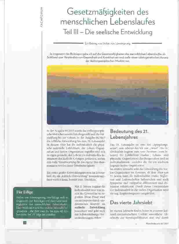 Vorschauseite 1: Gesetzmäißigkeiten des menschlichen Lebenslaufes Teil III Die seelische Entwicklung