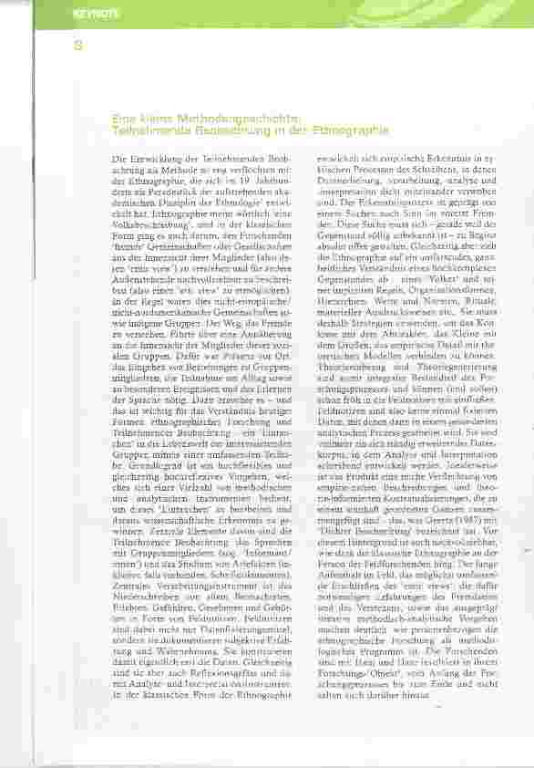 Vorschauseite 3: Mit allen Sinnen ins Feld Teilnehmende Beobachtung als Methode