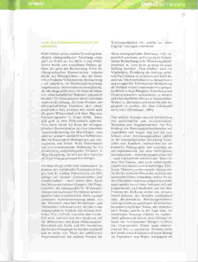 Vorschauseite 4: Mit allen Sinnen ins Feld Teilnehmende Beobachtung als Methode